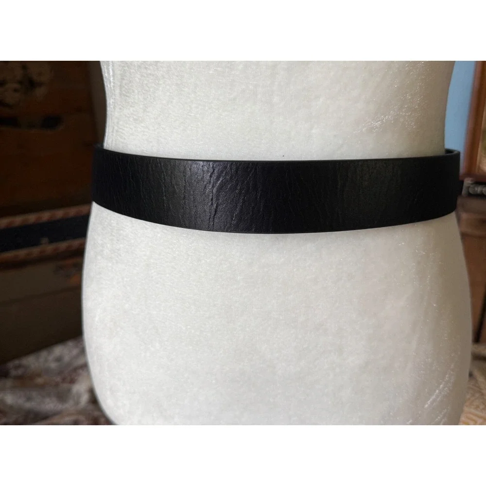 John Deere Black Genuine Leather Belt Embossed Logo Size 32